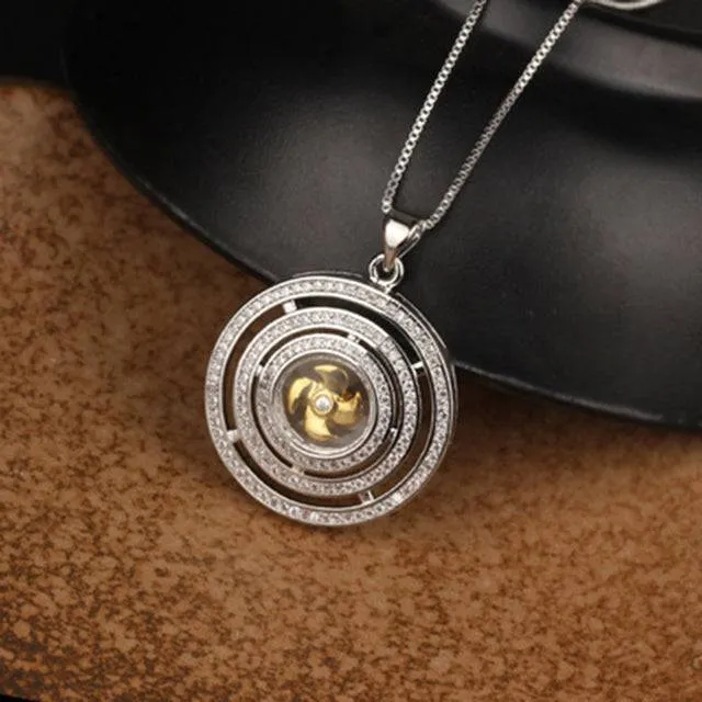Rotatable Windmill Pendant Necklace