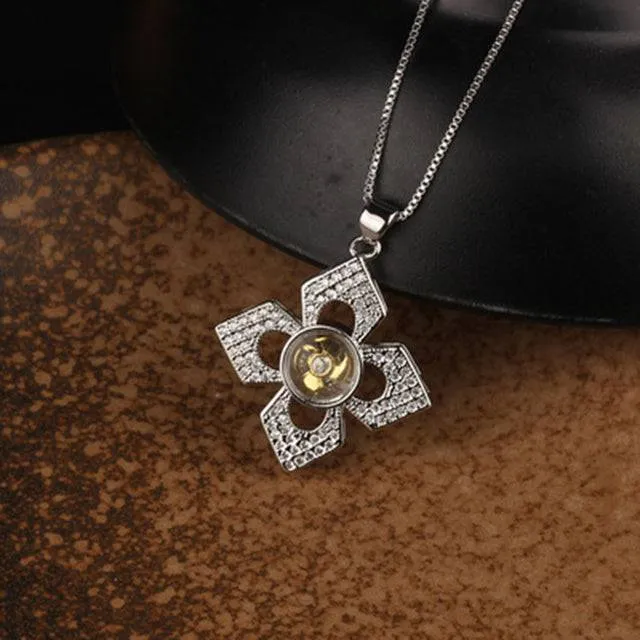 Rotatable Windmill Pendant Necklace