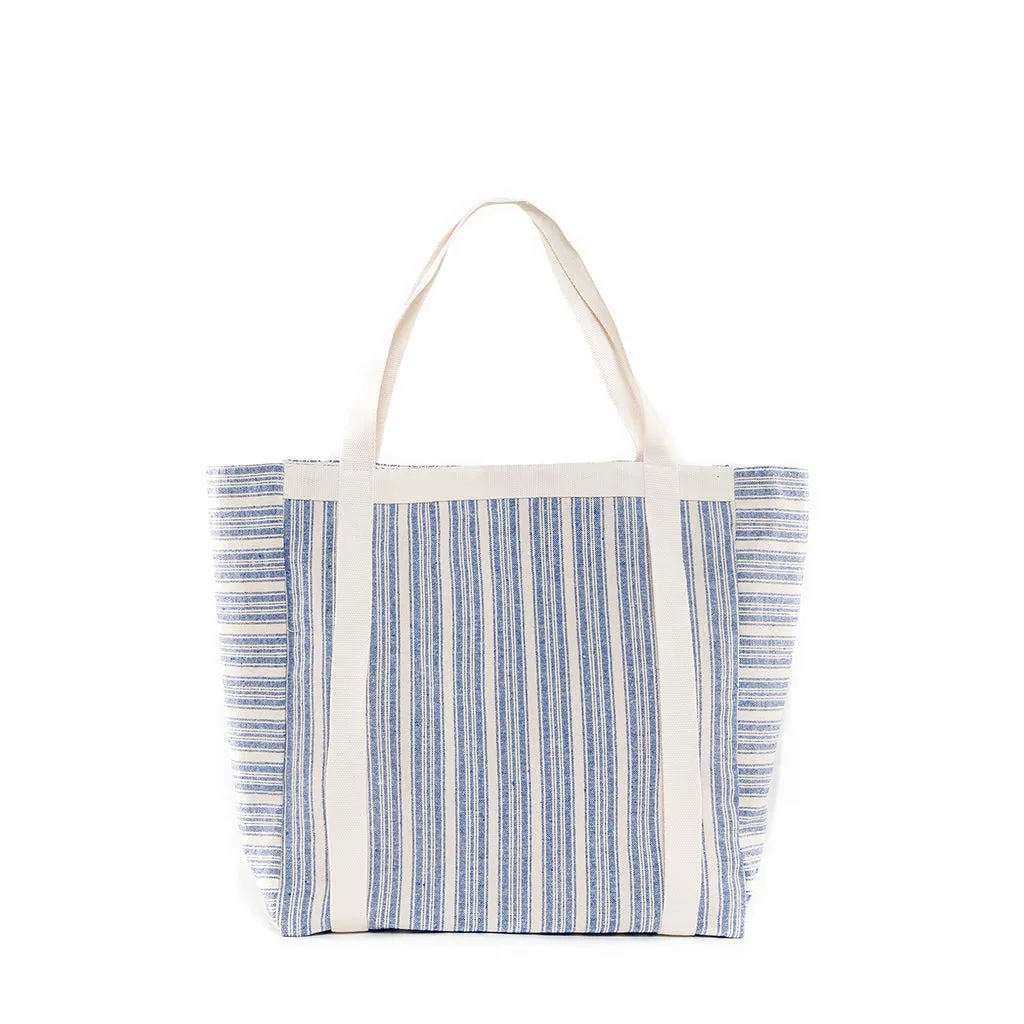 Sabai Atomic Floral Hat Beach Bag Indigo
