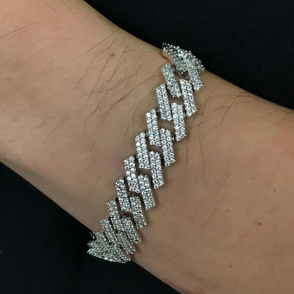 Sharp Cuban 14MM Iced Out Bracelet