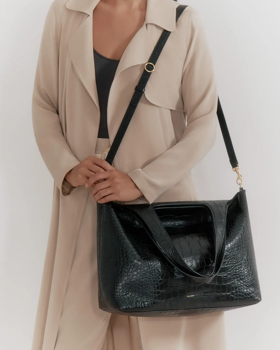 Premium 13-Inch Croco Embossed System Tote Bag