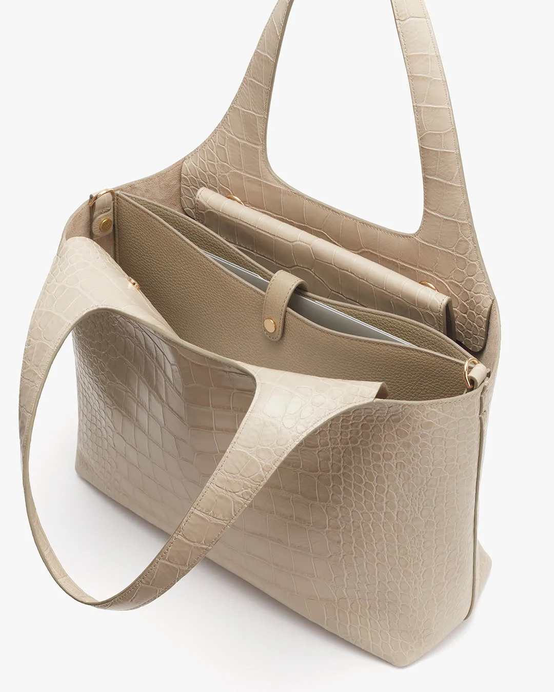 Premium 13-Inch Croco Embossed System Tote Bag