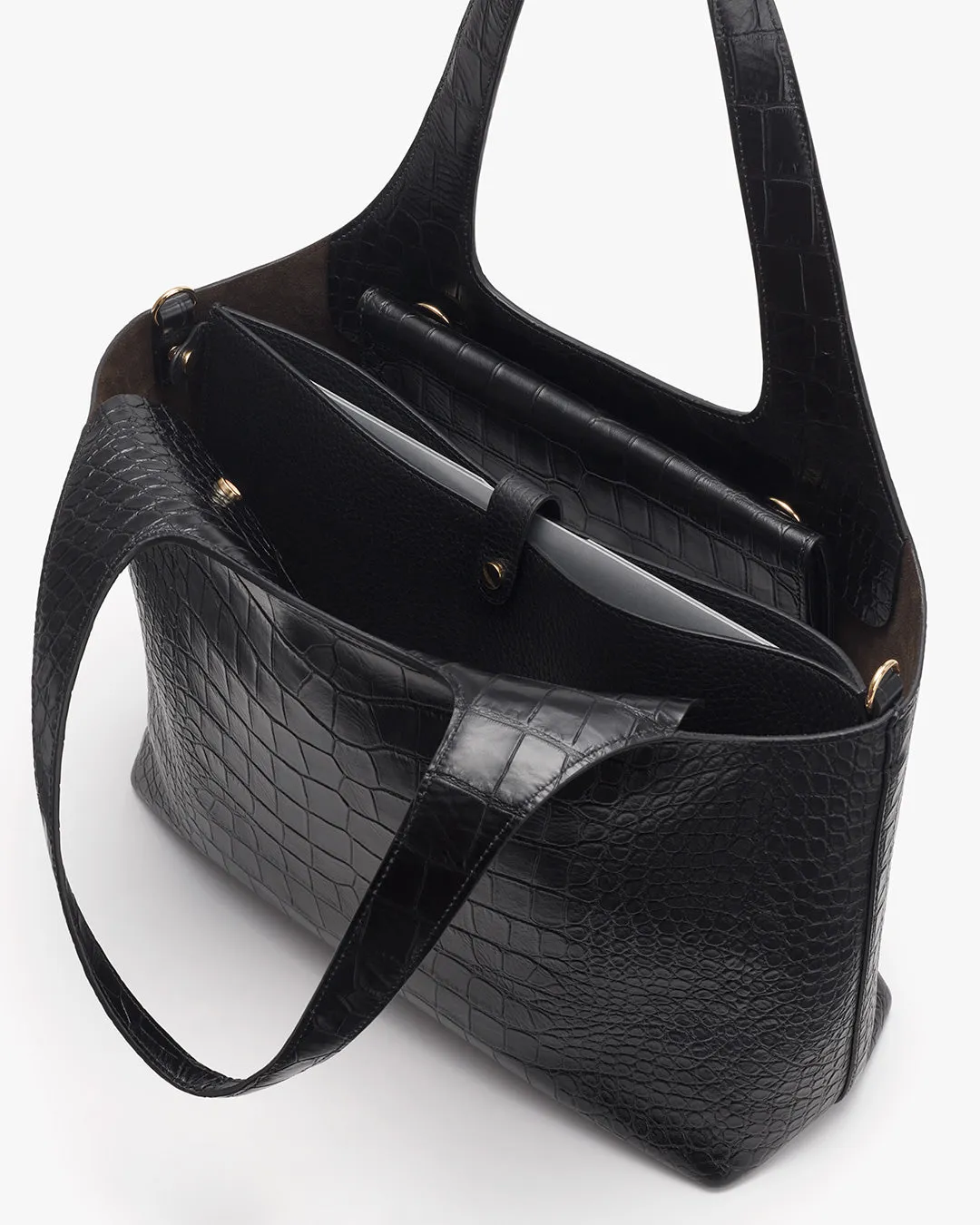 Premium 13-Inch Croco Embossed System Tote Bag