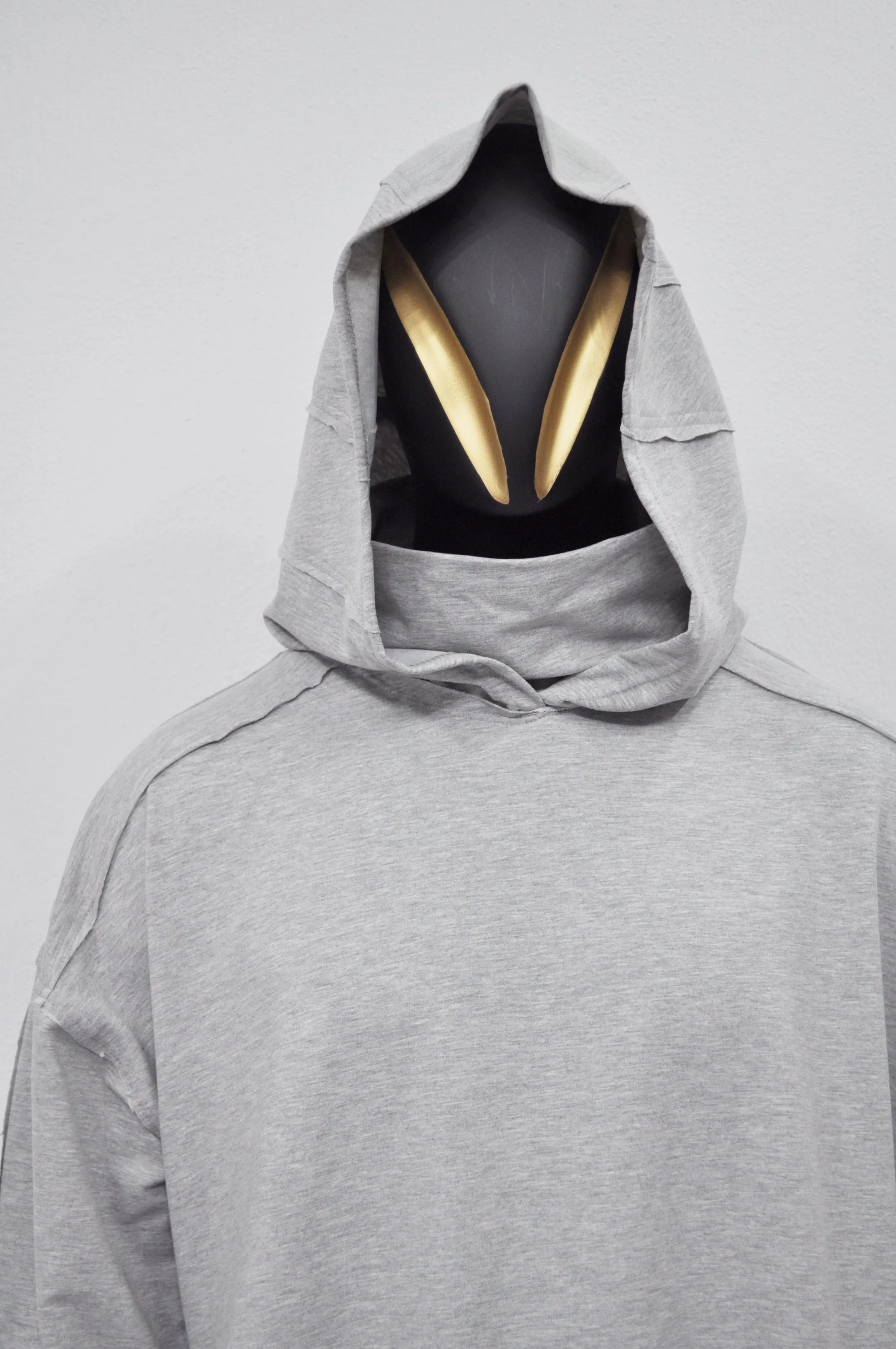 XS-8XL Men's Distressed Structured Hooded Turtleneck Sweatshirt-BB0159