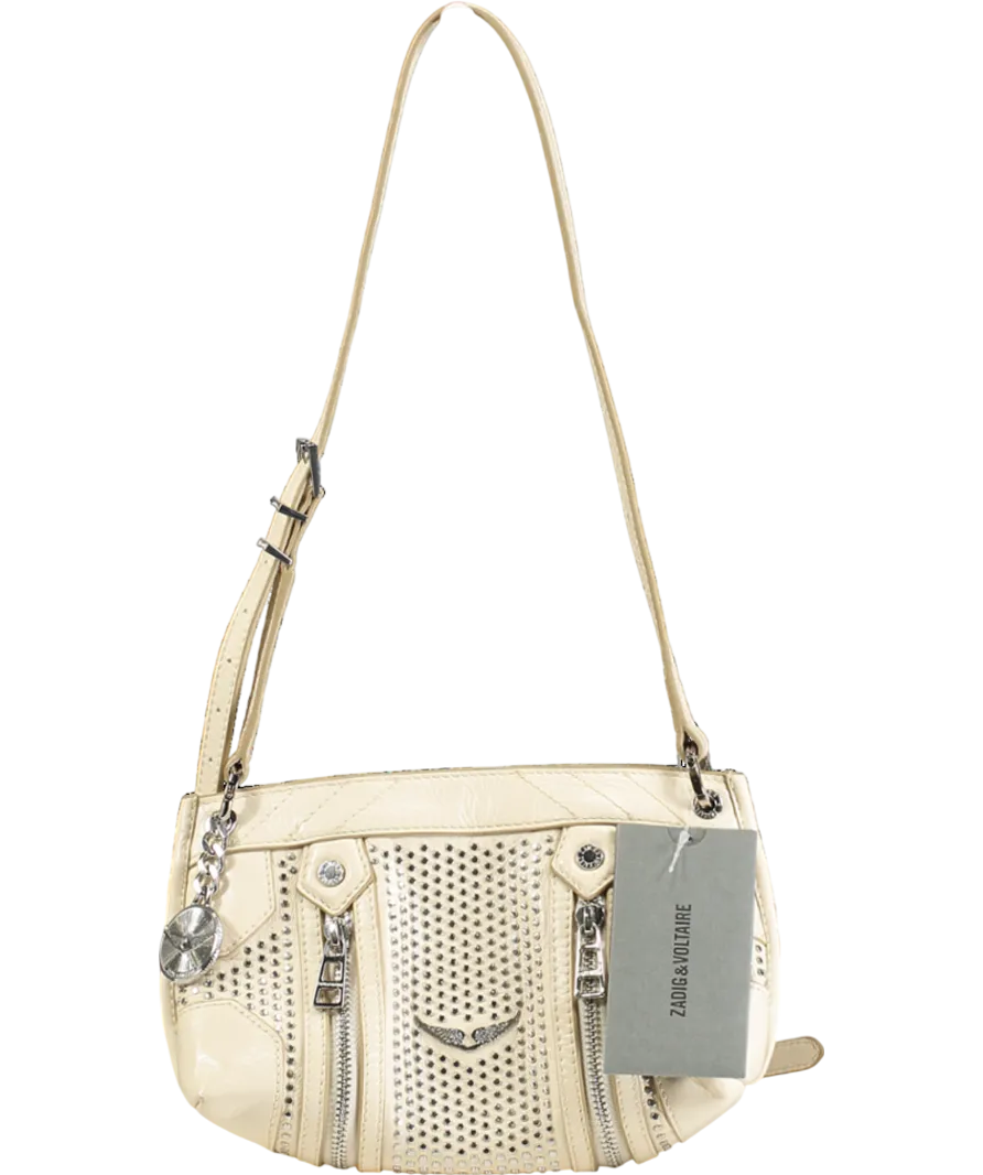 Zadig & Voltaire Cream Sunny Mood Stud-embellished Leather Shoulder Bag
