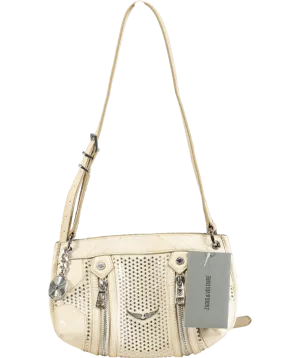Zadig & Voltaire Cream Sunny Mood Stud-embellished Leather Shoulder Bag